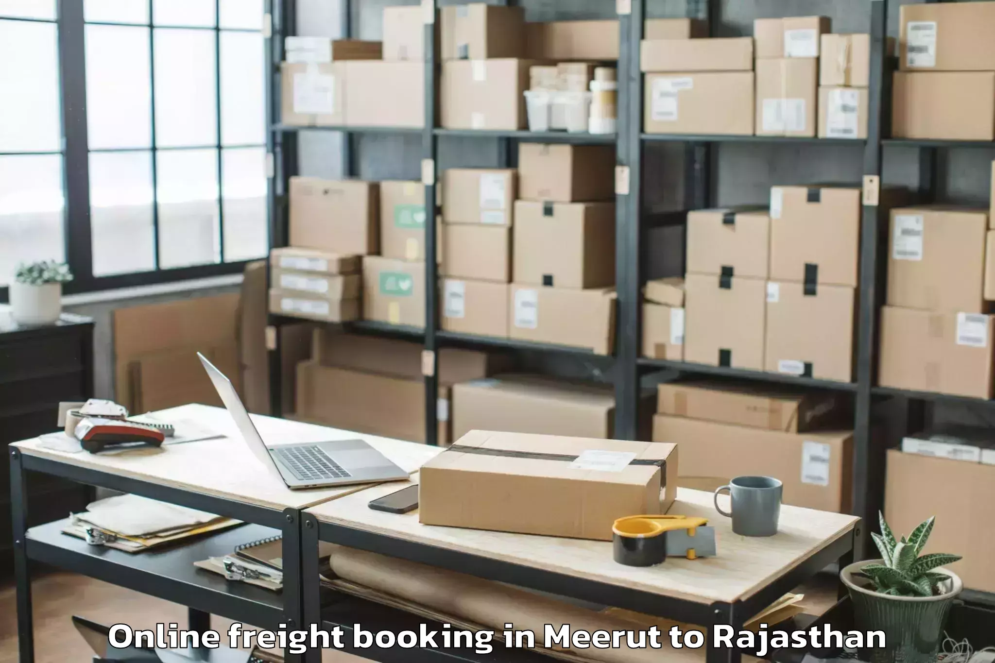 Leading Meerut to Lakheri Online Freight Booking Provider